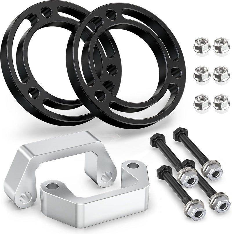 Reno 3.5" Front Leveling Kit, Upper+Lower Strut Lift Spacers Compatible with 2007-2025 Silverado Avalanche Suburban Tahoe 1500 / Sierra Yukon 1500 2WD 4WD (Aluminium, 4Pcs) - Image 1
